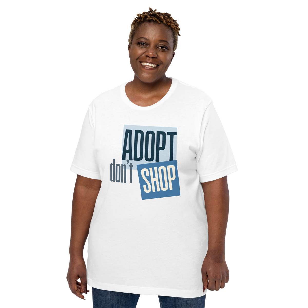 Adopt Don't Shop_White Tee Unisex t-shirt